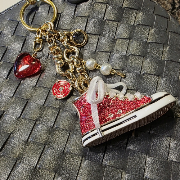 New Price--Red Rhinestone Sneaker Handbag Charms/Keychain - Picture 3 of 10